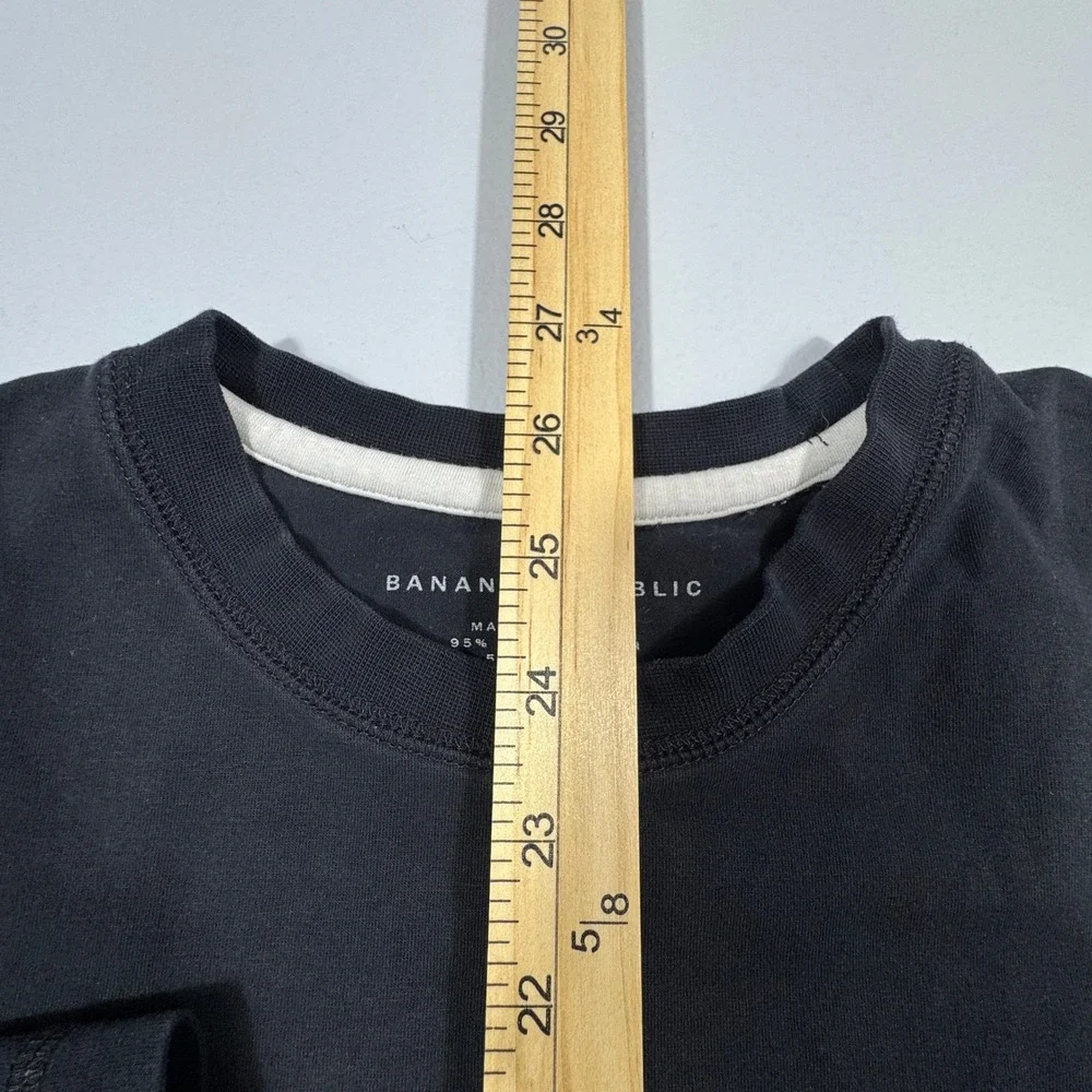 Banana Republic Mens‎ Long Sleeve Skier Graphic T-Shirt Black Size Large Stretch